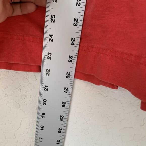 Aerie Dress M Red Linen Sundress Button Up Sleeveless Button Front Pockets Boho - Picture 9 of 9